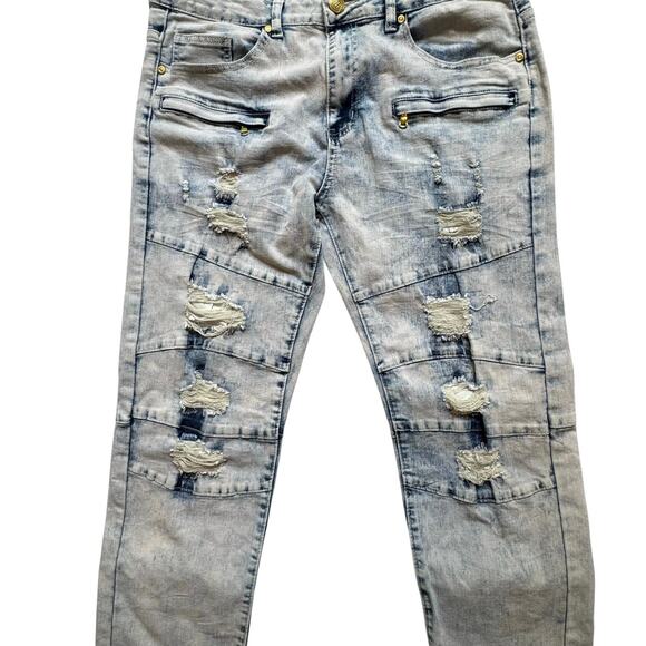 Argonaut Nation Men’s 34x32 Skinny Jeans Distressed Ripped Stretch Casual EUC - Picture 8 of 8